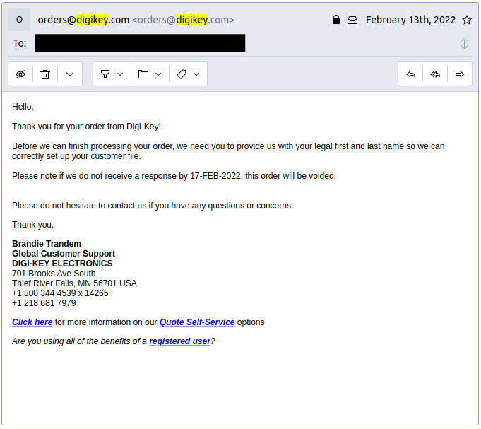 The response I received... what, did they not get my first reply?